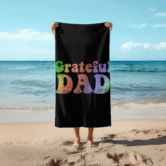 Mens Grateful Dad Beach Towels Vintage Fathers Day