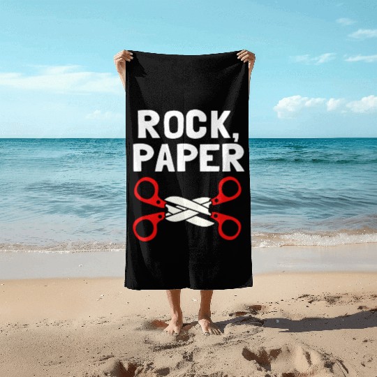 Rock Paper Scissors Lesbian LGBT LGBTQ Beach Towels
