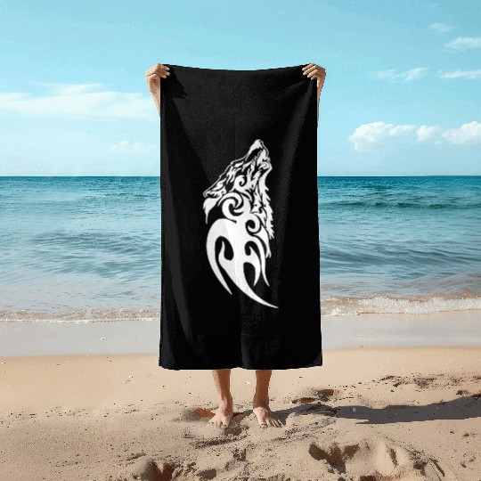 Fenrir Wolf Nordic Symbol Rune Thor Odin Norsemen Beach Towels