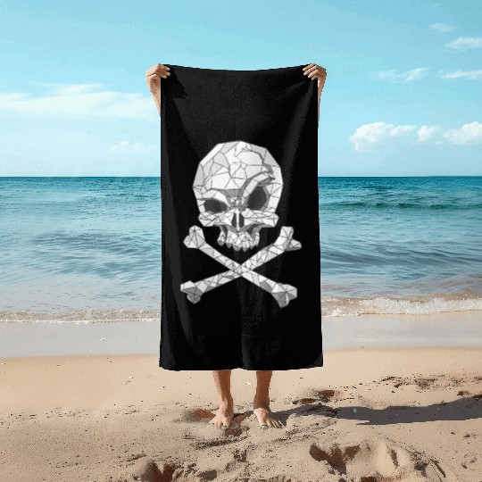 Skull and bones Pirate Flag Beach Towels