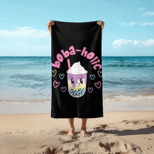Bubble Boba Tea Beach Towels