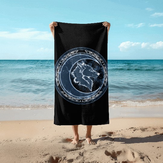 Wolf Moon Beach Towels
