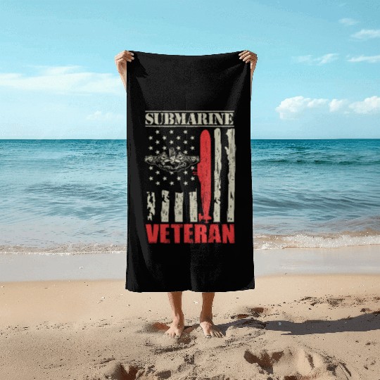 US Military Submarine Gift For A Veteran Beach Towels