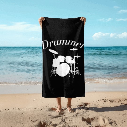 Drummer Drums Drumming Beach Towels