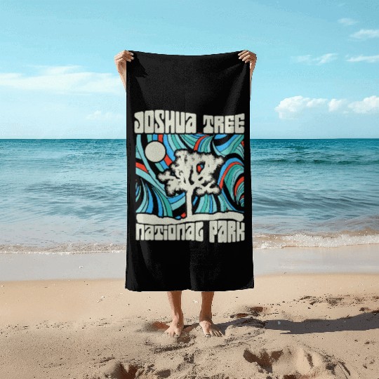 Joshua Tree National Park Retro Psychedelic 60S Ho Beach Towels