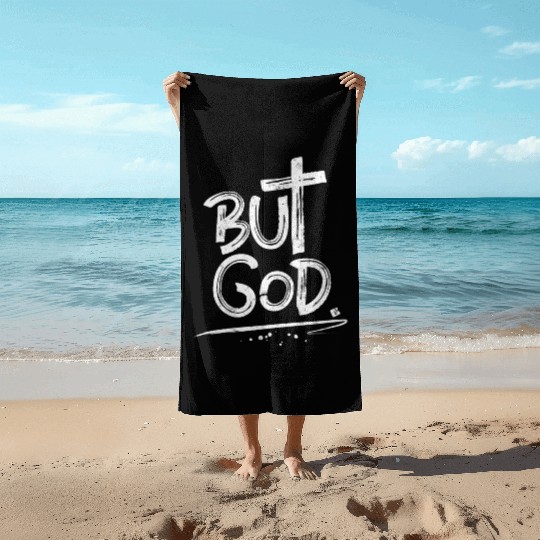 But God Cross Christian Beach Towels
