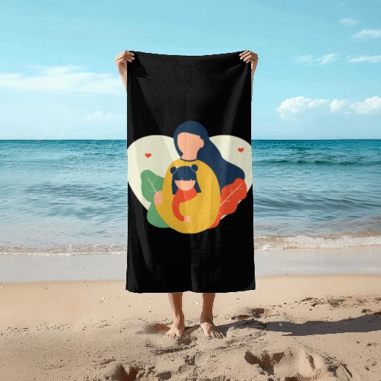 I Love You, Mama & Baby Beach Towels, Mommy and Me Beach Towels