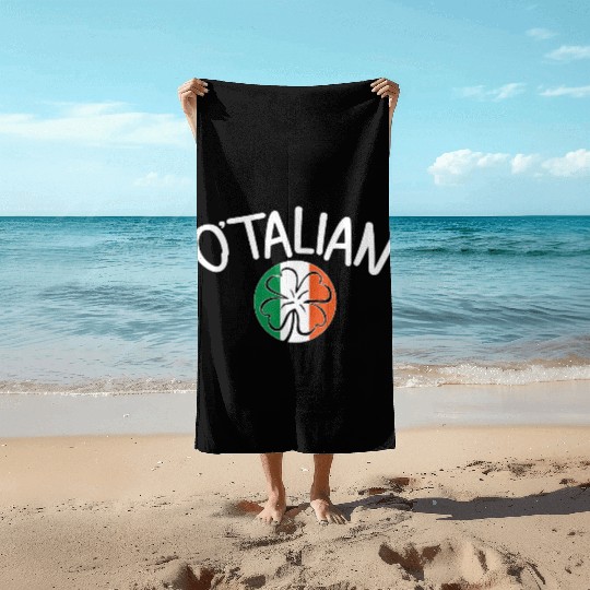 Saint Patricks Day Graphic Shamrocks Irish Italian Beach Towels