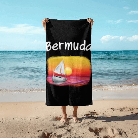 Sailing Bermuda Souvenir Cool Sunset Ocean Sail Bo Beach Towels