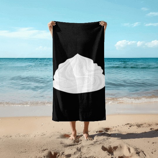 snow-white delicious whipped cream for garnish Beach Towels