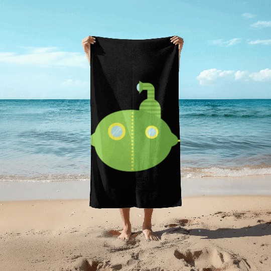 Submarine Lime Beach Towels