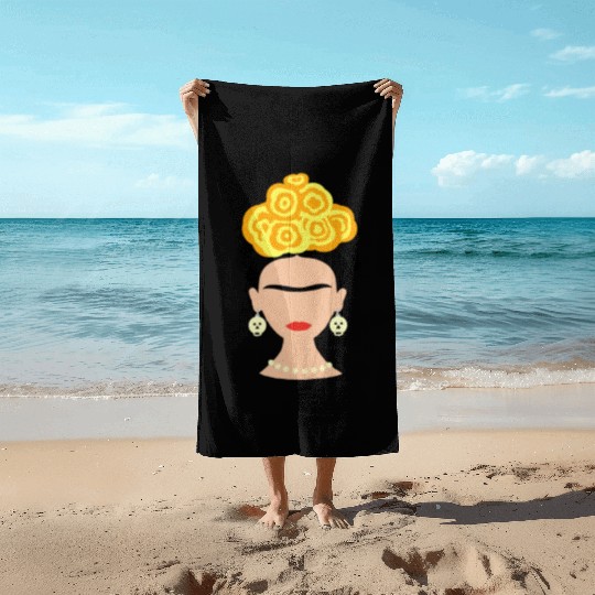 Viva Frida Kahlo Art Print Beach Towels