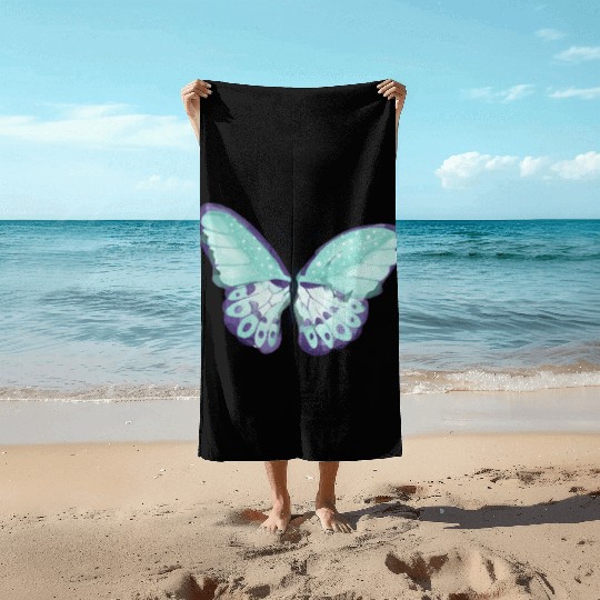 Light Green Butterfly Beach Towels