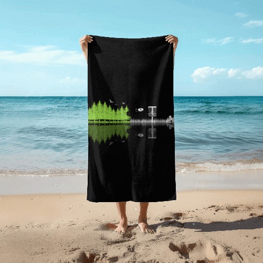 Sunset Guitar Disc Golf, Perfect For disc golf Beach Towels