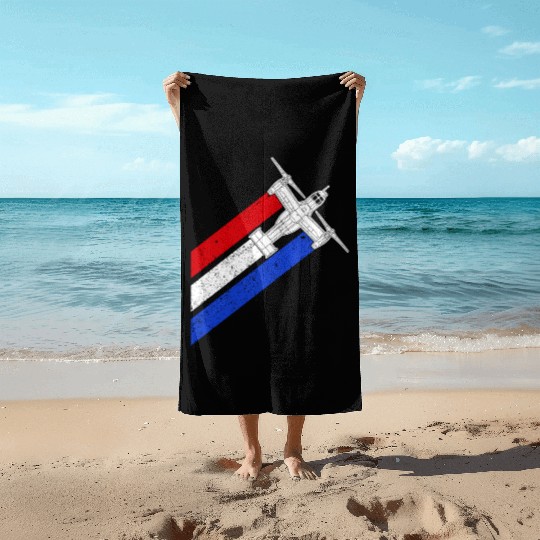 V-22 Osprey Helicopter Red White Blue Contrails Beach Towels