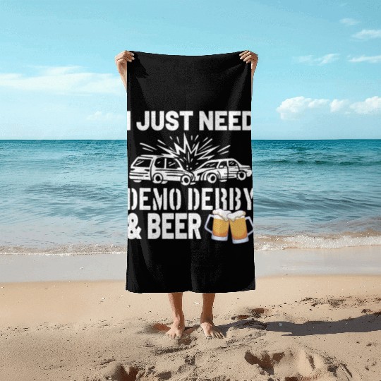 Demolition Derby Demo Derby Dirt Track Gift Idea Beach Towels