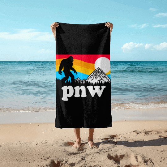 PNW Pacific Northwest Bigfoot Beach Towels