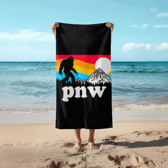PNW Pacific Northwest Bigfoot Beach Towels