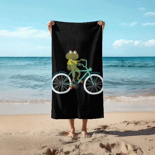 Frog Biking Cyclist Bike Bicycle Race BMX MTB Gift Beach Towels
