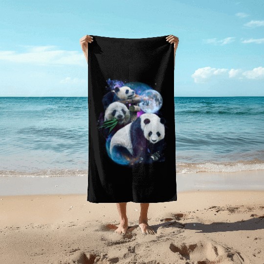 3 Moon Panda Funny Sichuan Bamboo Bear Animal Love Beach Towels