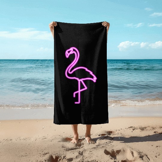 Neon Flamingo Beach Towels