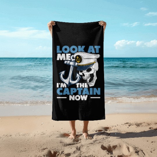 Captain Boat Lovers Fishermen Sailing Boating Beach Towels
