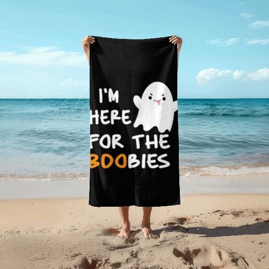 I'm Here For the Boobies Funny Baby Halloween Beach Towels
