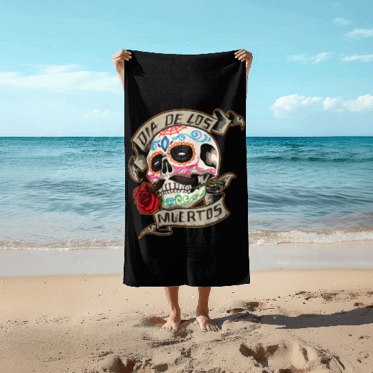 Dia de los muertos Calavera Day Of The Dead Beach Towels