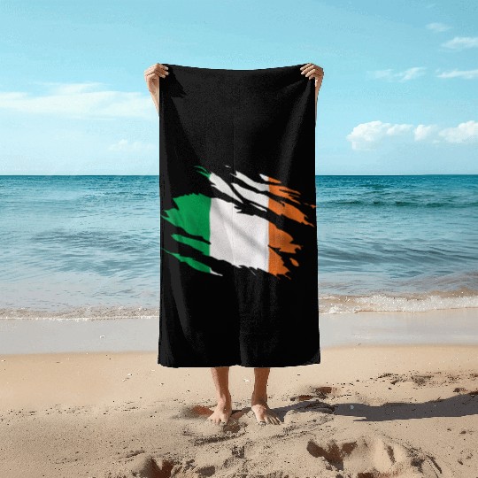 Ireland Ripped Flag Beach Towels