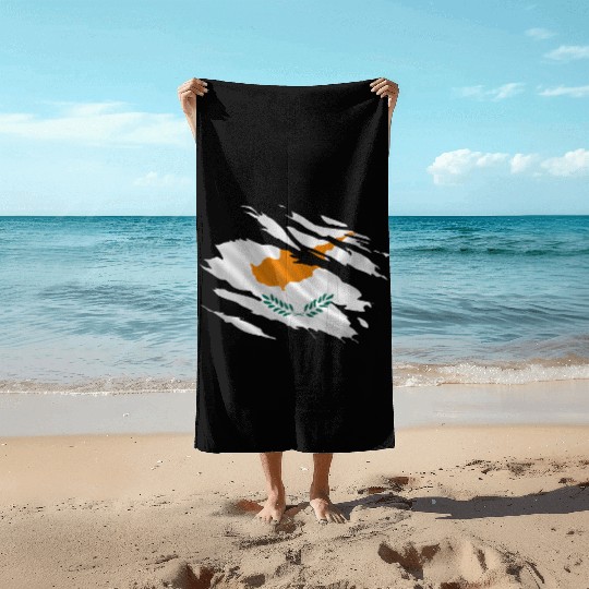 Cyprus Ripped Flag Beach Towels