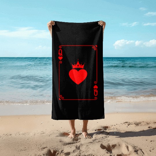 Queen of Heart King Queen Couple Halloween Costume Beach Towels