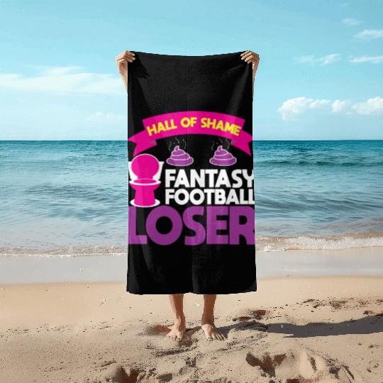 Fantasy Football Loser Poop Funny Beach Towels
