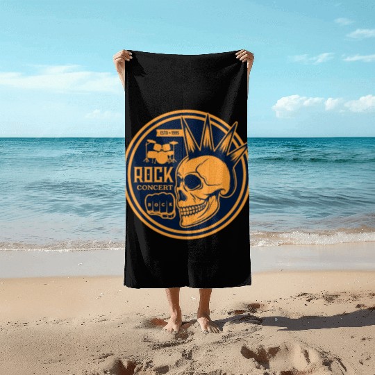 Heavy rock and punk music Beach Towels
