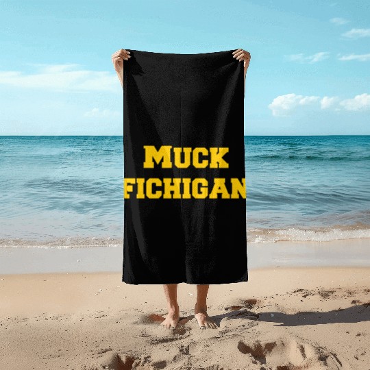 Muck Fichigan Longsleeve Beach Towels Funny Michigan Beach Towels