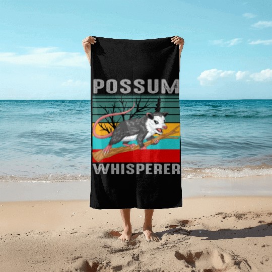 opossum Whisperer Beach Towels