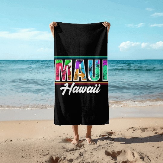 Summer Vacation Beach Maui Hawaii Beach Towels