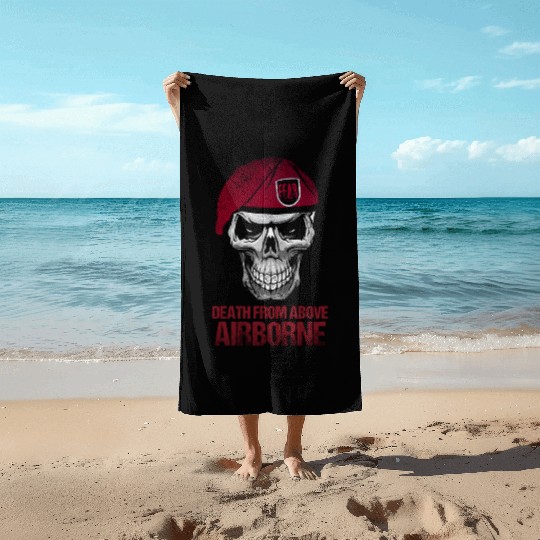 Airborne Death From Above US Army Veteran Beach Towels