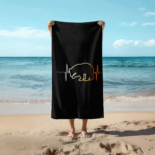 Gay Daddy Vintage Heartbeat Beach Towels