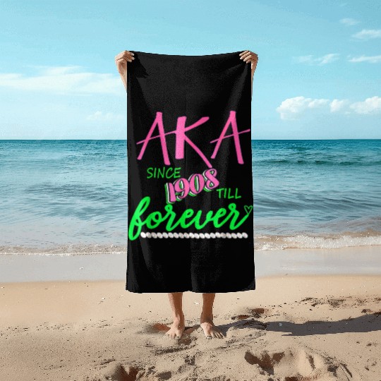AKA Sorority Alpha Kappa Pink And Green Twenty Pea Beach Towels