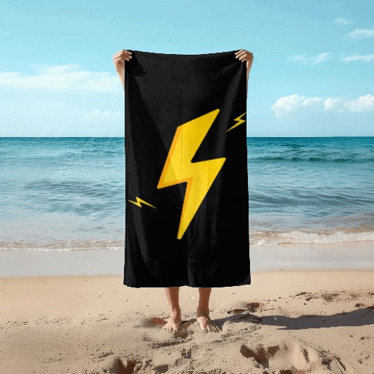 Cute lightning bolt Beach Towels