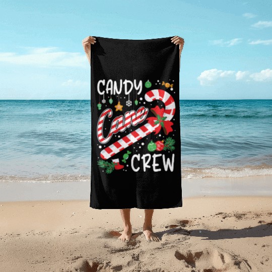 Candy Canes Crew Christmas Matching Group Xmas Beach Towels