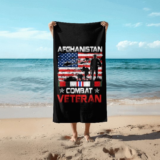 Afghanistan Combat Veteran US Veteran Military Beach Towels