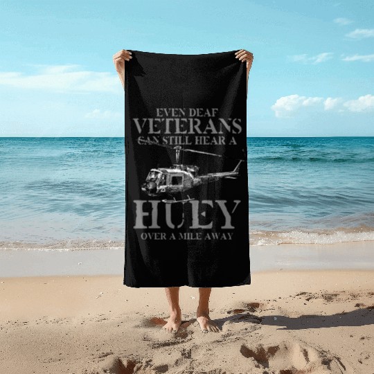 Huey Aircraft Army US Airborne Fighter Pilot Beach Towels
