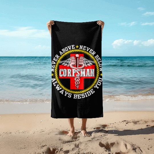 Corpsman Devil Doc Corpsman US Army Beach Towels