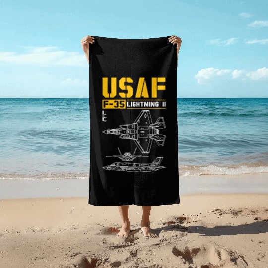 F 35 Lightning II Beach Towels