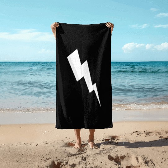 zeus lightening bolt Beach Towels