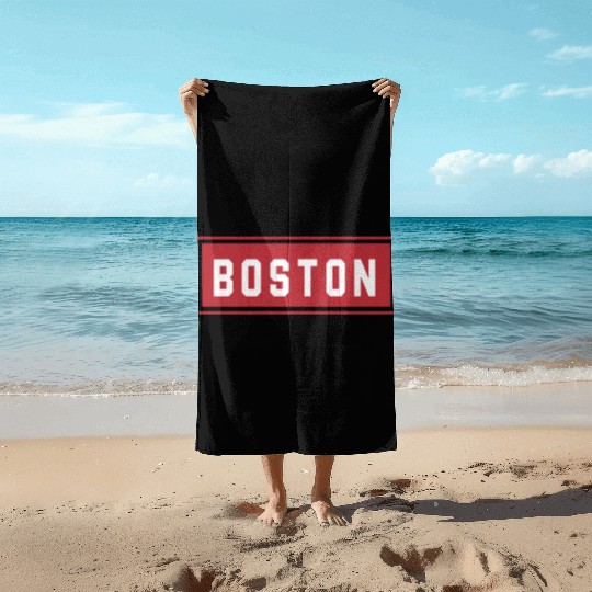 Boston Red Beach Towels