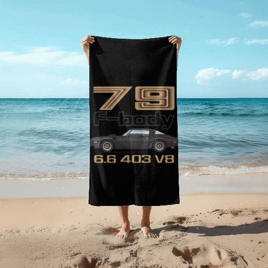 F body Starlight Black w Gold Graphics Beach Towels