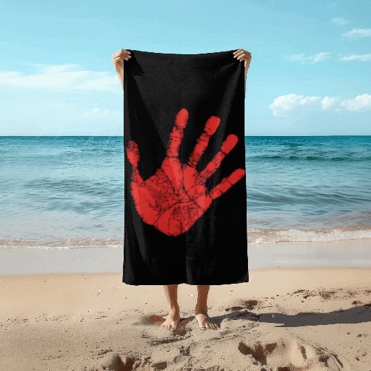 Red Hand - Supporter of MMIW Beach Towels