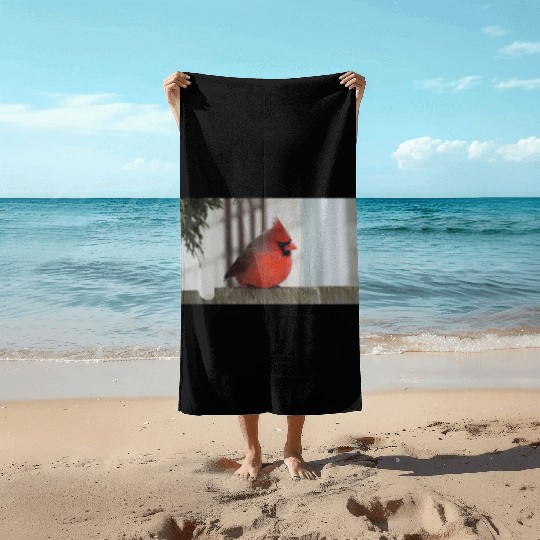 Brilliant Cardinal Bird 2 Beach Towels